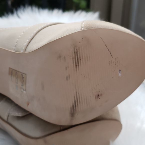 ASOS Taupe Faux Suede Combat heeled Bootie 9 - Picture 14 of 16